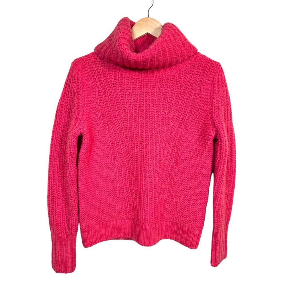 Banana Republic‎ Merino wool Alpaca Chunky turtle neck sweater pink sz S